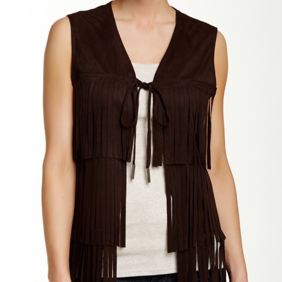 Love Token Jackets & Blazers - LOVE TOKEN Vest - Stuart Fringe Brown Suede Vest